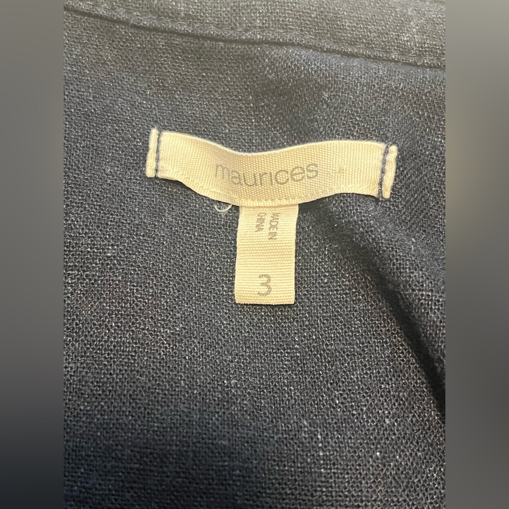Maurices Plus Women’s Navy Blue Open Front Ruffle Long Roll Tab S Blazer Size 3 - Picture 8 of 13
